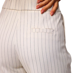 MARYLEY PANTALONE 565 A RIGHE PANNA
