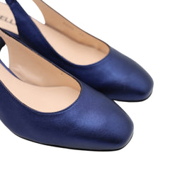 Slingback in pelle Blu Melluso D180 vista laterale elegante