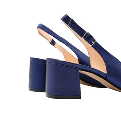 Slingback in pelle Blu Melluso D180 vista laterale elegante