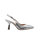 Slingback MELLUSO D192Q Argento in pelle elegante vista laterale