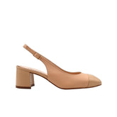 MELLUSO SLINGBACK E1301Q NUDE vista laterale in pelle nappa elegante