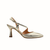 Slingback Melluso E1634 Platino in pelle laminata elegante