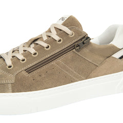 Sneakers uomo Nero Giardini E601131U 501 beige in camoscio e pelle.
