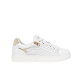 Sneakers bianco puro Nero Giardini in pelle con zip laterale.