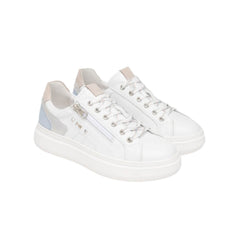 Sneakers da donna Nero Giardini in pelle bianca con inserti colorati.