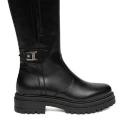NERO GIARDINI STIVALE PELLE I618026D 100 NERO