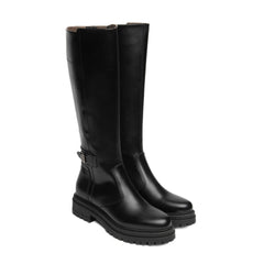 NERO GIARDINI STIVALE PELLE I618026D 100 NERO