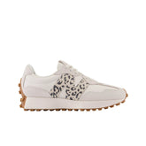 New Balance 327 bianche con dettaglio animalier in suede e mesh