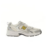 Sneakers New Balance 530 argento e giallo in mesh