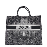 BRACCIALINI TOTE BAG QUEEN B18591 MILANO NERO