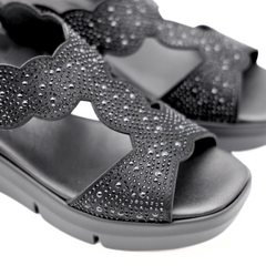 MELLUSO SANDALO R80440 STRASS NERO