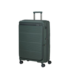 aligia grande Samsonite Paralux Olive vista frontale
Dettaglio guscio rigido e pannello frontale valigia Samsonite Paralux Olive