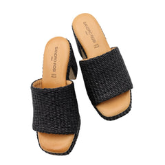 SANDRO ROSI CIABATTA TACCO 4697 INTRECCIO NERO