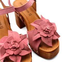 SANDRO ROSI SANDALO ZOCCOLO FIORE 9492 ROSA