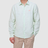 SUN68 CAMICIA S36122 VERDE A RIGHE