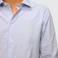 SUN68 CAMICIA S36123 AZZURRO A RIGHE