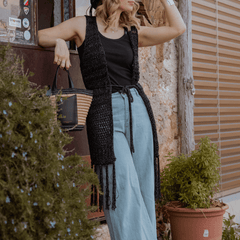 TWINSET GILET TA4360 NERO