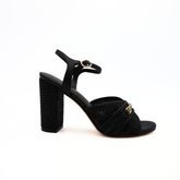 TWINSET SANDALO TGT024 RAFFIA NERO