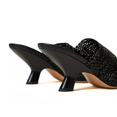 TWINSET SANDALO TFT054 0006 RAFFIA NERO