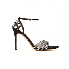 TWINSET SANDALO TGT112 STRASS NERO