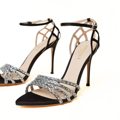 TWINSET SANDALO TGT112 STRASS NERO