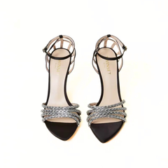 TWINSET SANDALO TGT112 STRASS NERO