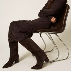 TWINSET STIVALE CAMOSCIO TGT162 MARRONE