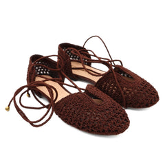 TWINSET BALLERINA 261TGT042 CROCHET MARRONE