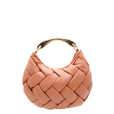 Twinset borsa hobo rosa antico in similpelle intrecciata