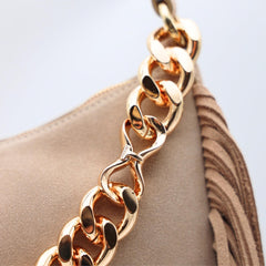 Dettaglio catena Borsa Twinset Liliane beige in vera pelle