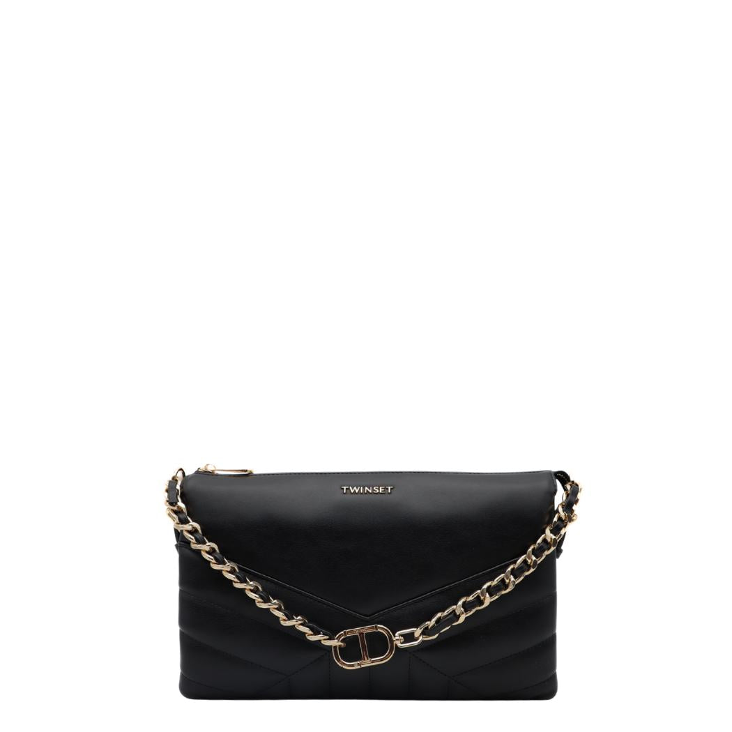 Borsa TWINSET Linea X TB7322 Nero vista frontale su sfondo bianco.