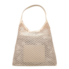 Borsa tote bianca Twinset elegante in pelle di qualità laserata