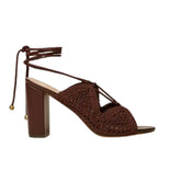 TWINSET SANDALI CON TACCO CROCHET 261TGT040 12110 MARRONE