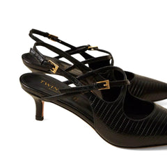 TWINSET SLINGBACK PELLE 262TCP032 13694 NERO