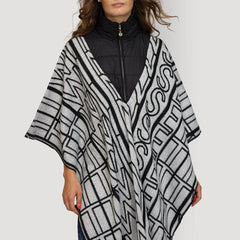 TWINSET PONCHO TA4100-00006 GRIGIO NERO