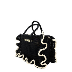 TWINSET BORSA A MANO LA COROLLE CROCHET 261TD8291 06571 NERO