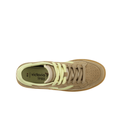 Sneakers Victoria 8806116 beige in pelle vista laterale