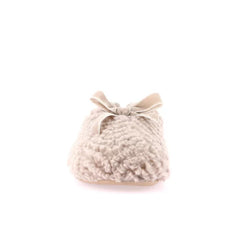 Pantofola donna Grünland GLES CI1614 taupe, tessuto soffice, dettaglio suola.