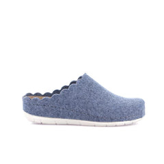 Ciabatta donna Grünland PRAU CI1544 in feltro colore indaco vista di profilo