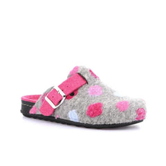 Ciabatta donna Grünland PILA CI2974 colore grigio con pois vista laterale