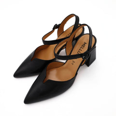 MELLUSO V412 LINDA 80 SLINGBACK DONNA NAPPA NERO