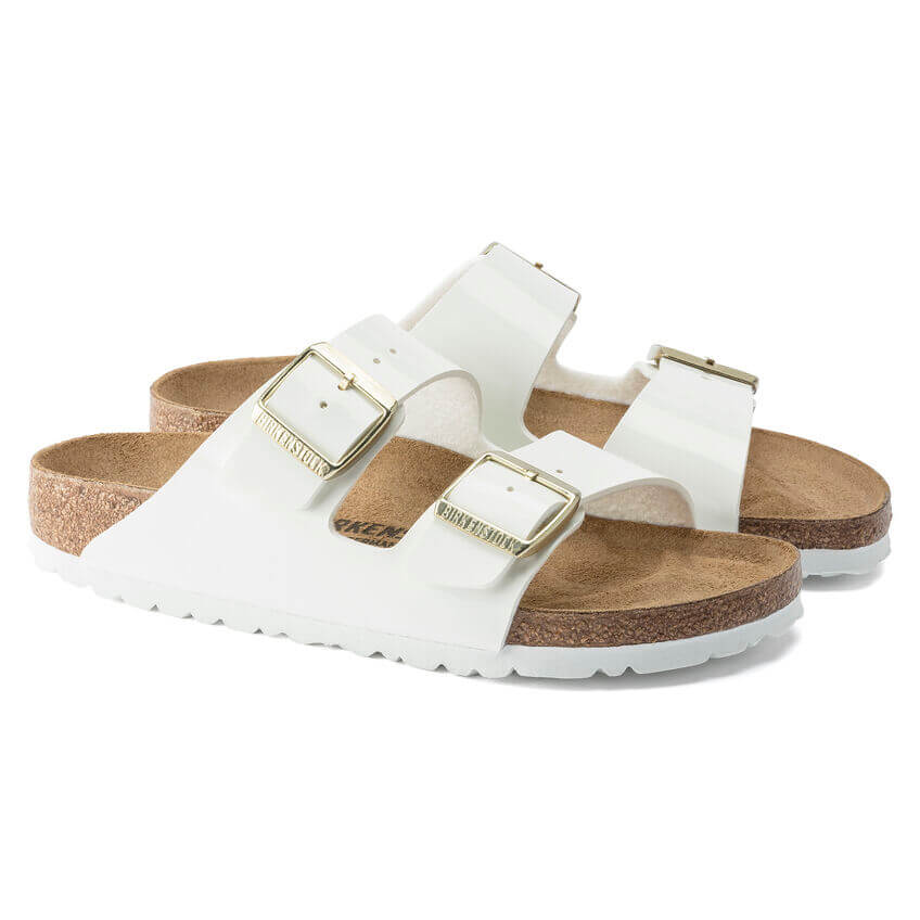 BIRKENSTOCK CIABATTA ARIZONA 1005294 VERNICE BIANCO NARROW FIT