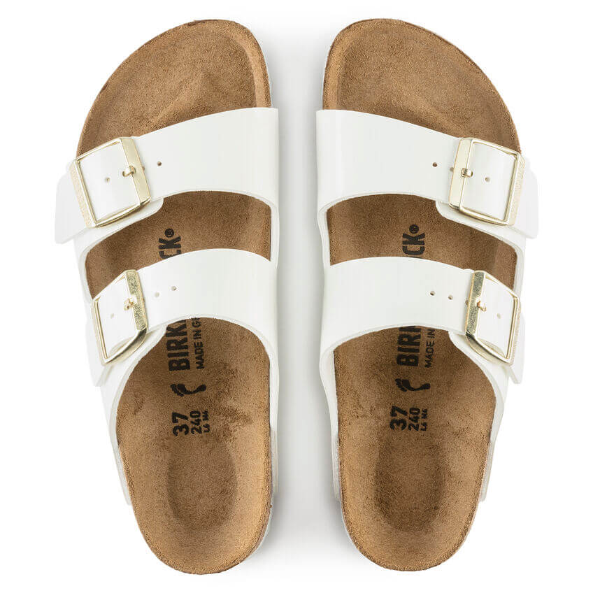 BIRKENSTOCK CIABATTA ARIZONA 1005294 VERNICE BIANCO NARROW FIT