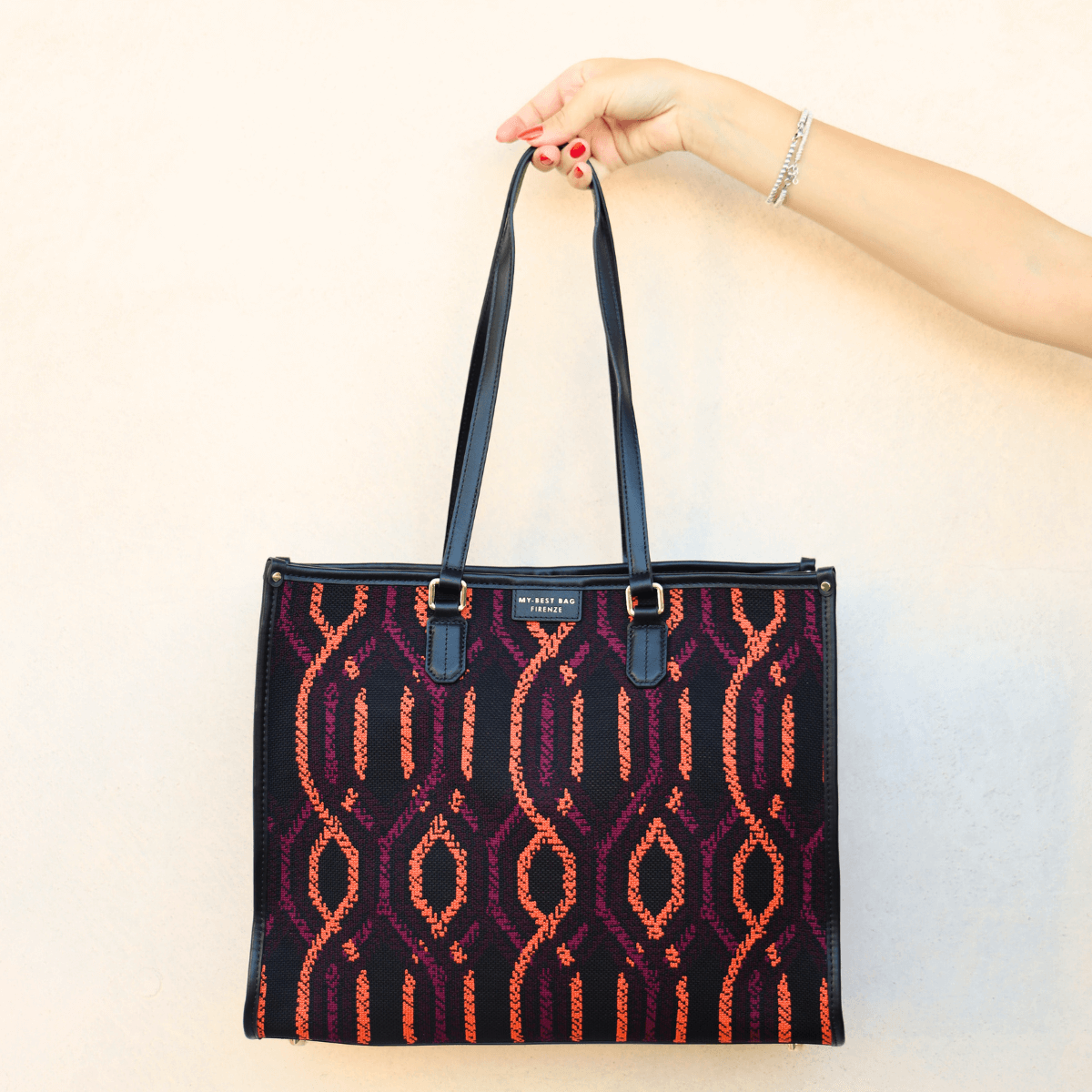 MY-BEST BAG BORSA 1010 ATENA FORTUNY MULTICOLOR ARANCIO