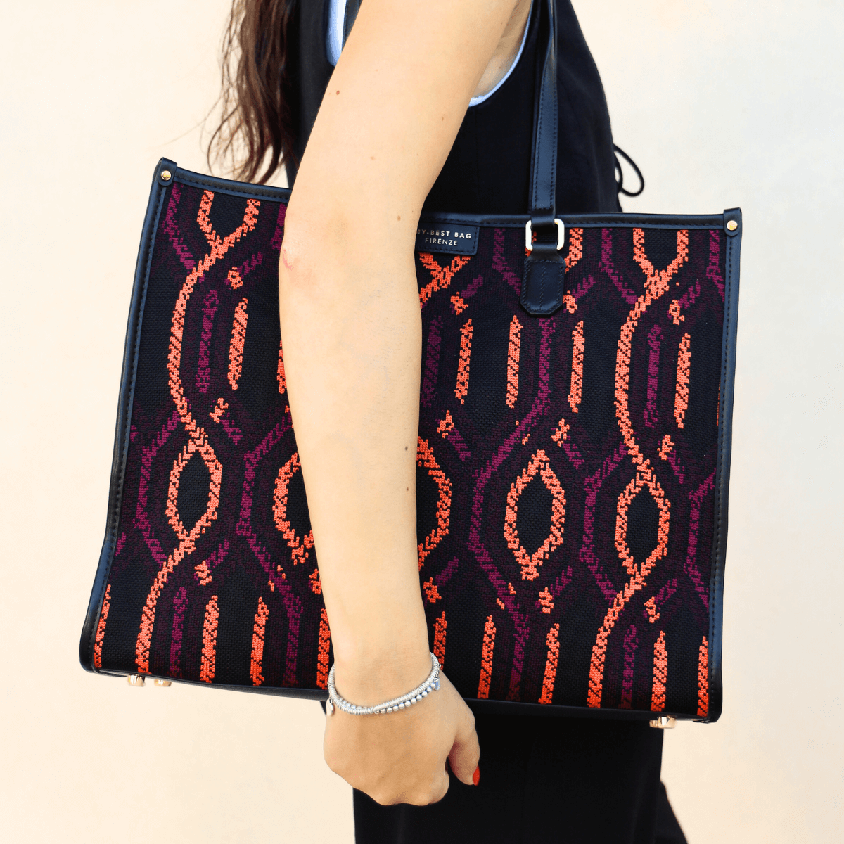 MY-BEST BAG BORSA 1010 ATENA FORTUNY MULTICOLOR ARANCIO