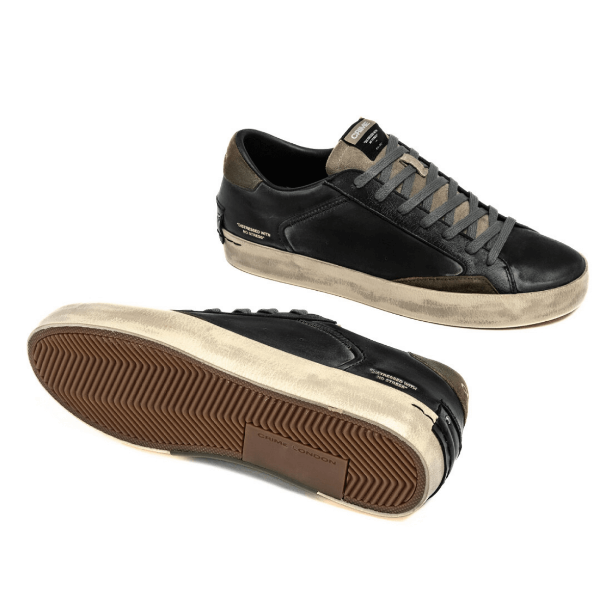 CRIME LONDON SNEAKERS DISTRESSED 11002 NERO