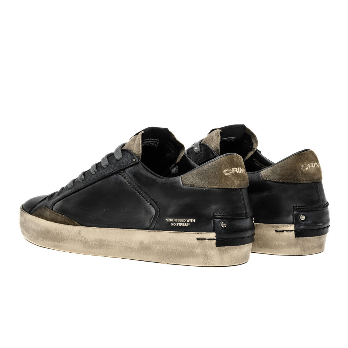 CRIME LONDON SNEAKERS DISTRESSED 11002 NERO