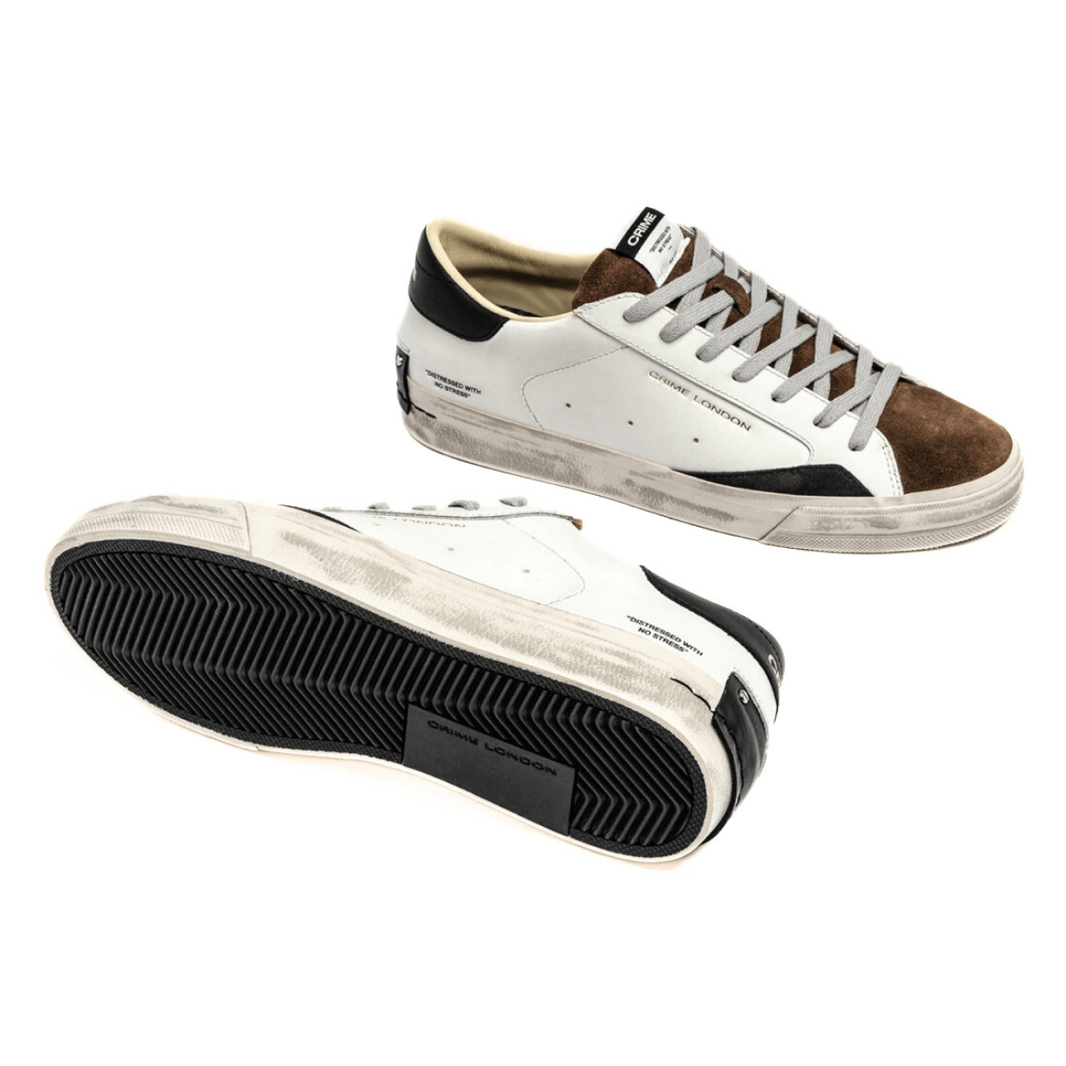CRIME LONDON SNEAKERS DISTRESSED 11072 10 BIANCO