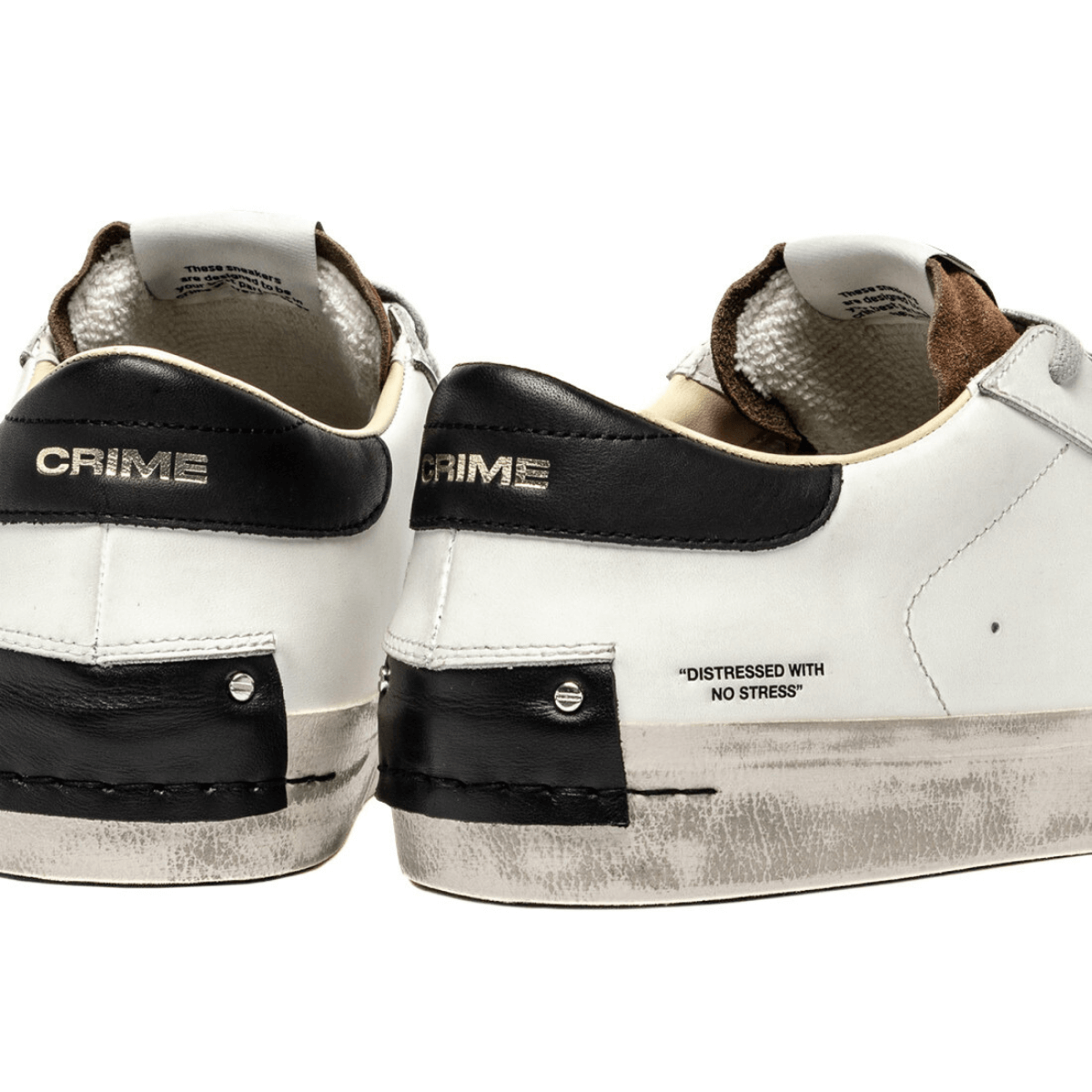 CRIME LONDON SNEAKERS DISTRESSED 11072 10 BIANCO