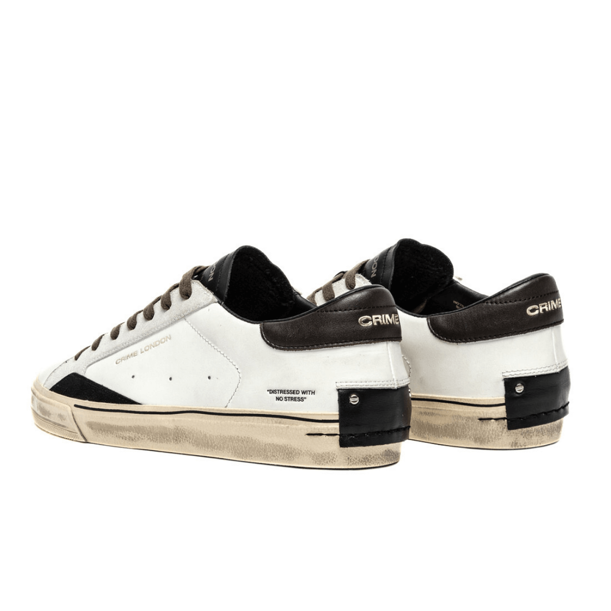 CRIME LONDON SNEAKER DISTRESSED 11075 10 BIANCO